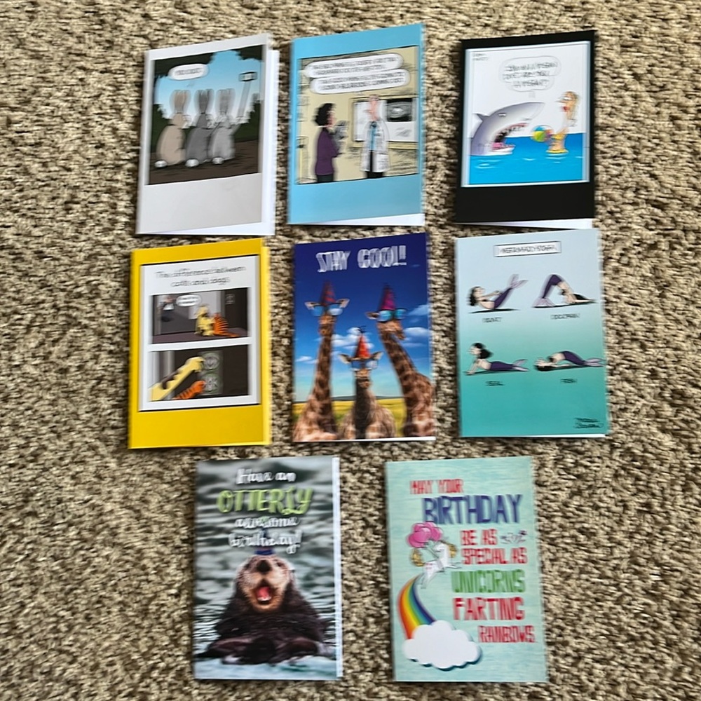 Bundle of 8 Animal Theme Birthday Cards